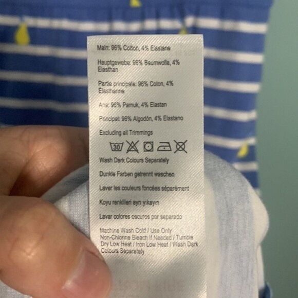 Joules Blue Striped Dress Pear Print Jude Jersey Wrap - Picture 8 of 9